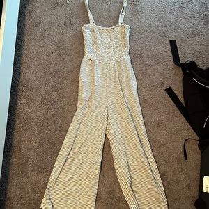 Old Navy Black and White Stripe Jumpsuit